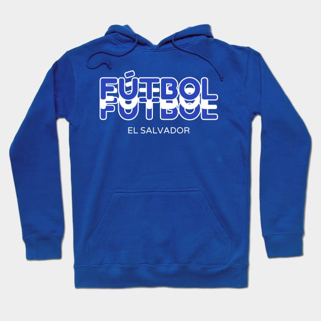 SCNT014 - Futbol El Salvador Flag Colored Letters (Front Only) Hoodie by Tee Vibes Co.